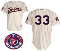 Minnesota Twins -33 Justin Morneau Stitched Cream MLB Jersey