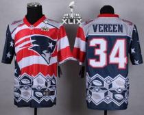 Nike New England Patriots -34 Shane Vereen Navy Blue Super Bowl XLIX Mens Stitched NFL Elite Noble F