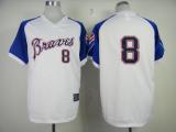 Atlanta Braves #8 Justin Upton White 1974 Throwback Stitched MLB Jersey
