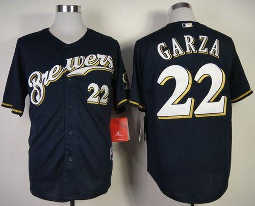 Milwaukee Brewers -22 Matt Garza Navy Blue Cool Base Stitched MLB Jersey