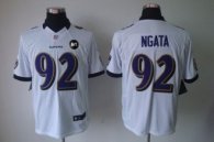 Nike Ravens -92 Haloti Ngata White With Art Patch Men Stitched NFL Limited Jersey