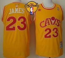 Cleveland Cavaliers -23 LeBron James Yellow CAVS Throwback The Finals Patch Stitched NBA Jersey Cleveland Cavaliers -23 LeBron James Yellow CAVS Throwback The Finals Patch Stitched NBA Jersey