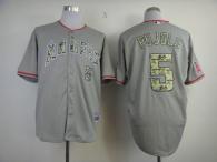 Los Angeles Angels of Anaheim -5 Albert Pujols Grey USMC Cool Base Stitched MLB Jersey