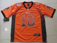 2013 NEW Nike Cincinnati Bengals 18 Green Drift Fashion Orange Elite Jersey