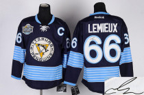 Autographed Pittsburgh Penguins -66 Mario Lemieux Stitched Dark Blue 2011 Winter Classic Vintage NHL Autographed Pittsburgh Penguins -66 Mario Lemieux Stitched Dark Blue 2011 Winter Classic Vintage NHL