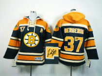 Autographed Boston Bruins -37 Patrice Bergeron Black Sawyer Hooded Sweatshirt Stitched NHL Jersey Autographed Boston Bruins -37 Patrice Bergeron Black Sawyer Hooded Sweatshirt Stitched NHL Jersey