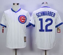 Chicago Cubs -12 Kyle Schwarber White Strip Home Cooperstown Stitched MLB Jersey Chicago Cubs -12 Kyle Schwarber White Strip Home Cooperstown Stitched MLB Jersey