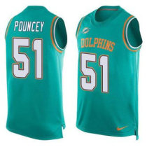 Nike Miami Dolphins -51 Mike Pouncey Aqua Green Team Color Stitched NFL Limited Tank Top Jersey Nike Miami Dolphins -51 Mike Pouncey Aqua Green Team Color Stitched NFL Limited Tank Top Jersey