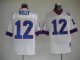 Mitchell and Ness Bills -12 Jim Kelly White Stitched Throwback NFL Jersey