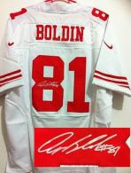 Nike San Francisco 49ers #81 Anquan Boldin White Men's Stitched NFL Elite Autographed Jersey