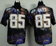 Nike San Diego Chargers #85 Antonio Gates Team Color Men‘s Stitched NFL Elite Fanatical Version Jers