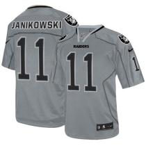 Nike Oakland Raiders #11 Sebastian Janikowski Lights Out Grey Men's Stitched NFL Elite Jersey Nike Oakland Raiders #11 Sebastian Janikowski Lights Out Grey Men's Stitched NFL Elite Jersey