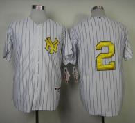 New York Yankees -2 Derek Jeter White Fashion Gold w Commemorative Retirement Patch Stitched MLB Jer
