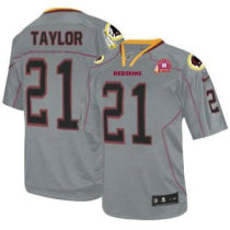 Nike Redskins -21 Sean Taylor Lights Out Grey With 80TH Patch Stitched NFL Elite Jersey Nike Redskins -21 Sean Taylor Lights Out Grey With 80TH Patch Stitched NFL Elite Jersey