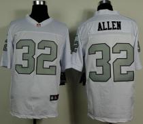 Nike Oakland Raiders #32 Marcus Allen White Silver No Men's Stitched NFL Elite Jersey Nike Oakland Raiders #32 Marcus Allen White Silver No Men's Stitched NFL Elite Jersey
