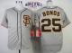 San Francisco Giants #25 Barry Bonds Grey Cool Base Road 2 W 2014 World Series Patch Stitched MLB Je