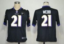 Nike Ravens -21 Lardarius Webb Black Alternate With Art Patch Stitched NFL Game Jersey Nike Ravens -21 Lardarius Webb Black Alternate With Art Patch Stitched NFL Game Jersey