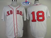 Boston Red Sox #18 Shane Victorino White Cool Base 2013 World Series Patch Stitched MLB Jersey Boston Red Sox #18 Shane Victorino White Cool Base 2013 World Series Patch Stitched MLB Jersey