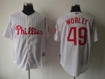 Philadelphia Phillies #49 Vance Worley White Red Strip Cool Base Stitched MLB Jersey Philadelphia Phillies #49 Vance Worley White Red Strip Cool Base Stitched MLB Jersey