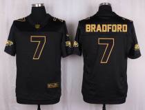 Nike Philadelphia Eagles -7 Sam Bradford Black Stitched NFL Elite Pro Line Gold Collection Jersey Nike Philadelphia Eagles -7 Sam Bradford Black Stitched NFL Elite Pro Line Gold Collection Jersey