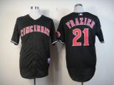 Cincinnati Reds -21 Todd Frazier Black Stitched MLB Jersey