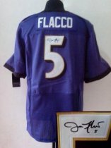 Nike Ravens -5 Joe Flacco Purple Team Color Stitched NFL Elite Autographed Jersey Nike Ravens -5 Joe Flacco Purple Team Color Stitched NFL Elite Autographed Jersey