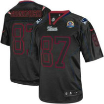 Nike Patriots -87 Rob Gronkowski Lights Out Black With Hall of Fame 50th Patch Stitched NFL Elite Je Nike Patriots -87 Rob Gronkowski Lights Out Black With Hall of Fame 50th Patch Stitched NFL Elite Je