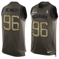 Nike Seahawks -96 Cortez Kennedy Green Stitched NFL Limited Salute To Service Tank Top Jersey