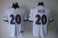Nike Ravens -20 Ed Reed White Stitched NFL Limited Jersey