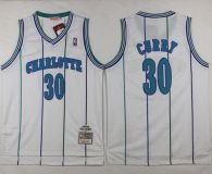 Mitchell And Ness Charlotte Hornets -30 Dell Curry White Throwback Stitched NBA Jersey