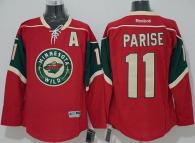 Minnesota Wild -11 Zach Parise Red Stitched NHL Jersey