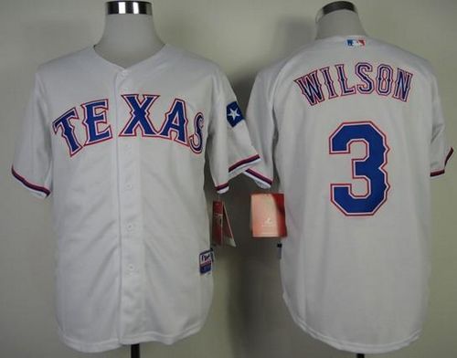 Texas Rangers #3 Russell Wilson White Cool Base Stitched MLB Jersey
