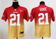 Nike San Francisco 49ers #21 Frank Gore Red Gold Men‘s Stitched NFL Elite Fadeaway Fashion Jersey