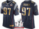 NEW ENGLAND PATRIOTS -97 ALAN BRANCH NAVY SUPER BOWL LI CHAMPIONS GOLD ELITE JERSEY