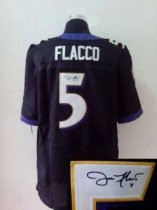 Nike Ravens -5 Joe Flacco Black Alternate Stitched NFL Elite Autographed Jersey Nike Ravens -5 Joe Flacco Black Alternate Stitched NFL Elite Autographed Jersey