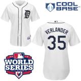 Detroit Tigers #35 Justin Verlander White Cool Base w 2012 World Series Patch Stitched MLB Jersey