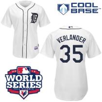 Detroit Tigers #35 Justin Verlander White Cool Base w 2012 World Series Patch Stitched MLB Jersey Detroit Tigers #35 Justin Verlander White Cool Base w 2012 World Series Patch Stitched MLB Jersey