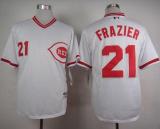 Cincinnati Reds -21 Todd Frazier White 1990 Turn Back The Clock Stitched MLB Jersey