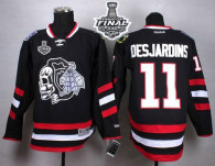 Chicago Blackhawks -11 Andrew Desjardins Black White Skull 2014 Stadium Series 2015 Stanley Cup Stit