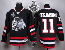 Chicago Blackhawks -11 Andrew Desjardins Black White Skull 2014 Stadium Series 2015 Stanley Cup Stit