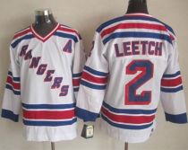 New York Rangers -2 Brian Leetch White CCM Throwback Stitched NHL Jersey New York Rangers -2 Brian Leetch White CCM Throwback Stitched NHL Jersey