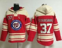 Washington Nationals #37 Stephen Strasburg Red Sawyer Hooded Sweatshirt MLB Hoodie Washington Nationals #37 Stephen Strasburg Red Sawyer Hooded Sweatshirt MLB Hoodie