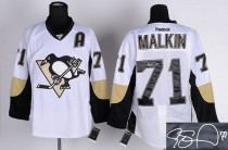 Autographed Pittsburgh Penguins -71 Evgeni Malkin Stitched White NHL Jersey Autographed Pittsburgh Penguins -71 Evgeni Malkin Stitched White NHL Jersey