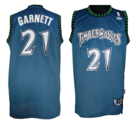 Minnesota Timberwolves -21 Retro Garnett Blue Throwback Stitched NBA Jersey