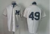 Milwaukee Brewers -49 Yovani Gallardo Cream 1913 Turn Back The Clock Stitched MLB Jersey