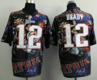 Nike Patriots -12 Tom Brady Team Color NFL Elite Fanatical Version Jersey