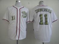 Washington Nationals #11 Ryan Zimmerman White USMC Cool Base Stitched MLB Jersey
