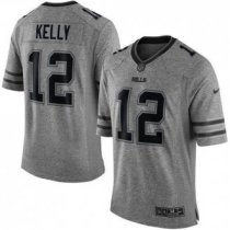 Nike Buffalo Bills -12 Jim Kelly Gray Stitched NFL Limited Gridiron Gray Jersey Nike Buffalo Bills -12 Jim Kelly Gray Stitched NFL Limited Gridiron Gray Jersey