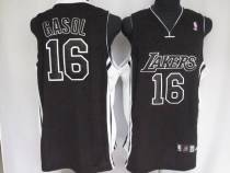 Los Angeles Lakers -16 Pau Gasol Stitched Black Shadow NBA Jersey Los Angeles Lakers -16 Pau Gasol Stitched Black Shadow NBA Jersey