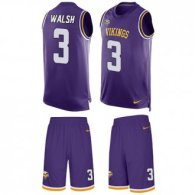 Vikings #3 Blair Walsh Purple Team Color Stitched NFL Limited Tank Top Suit Jersey